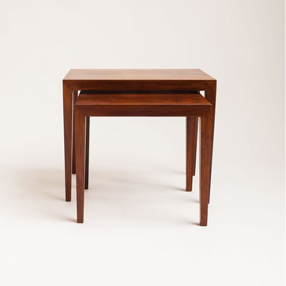 Pair of Brazilian rosewood nesting tables 